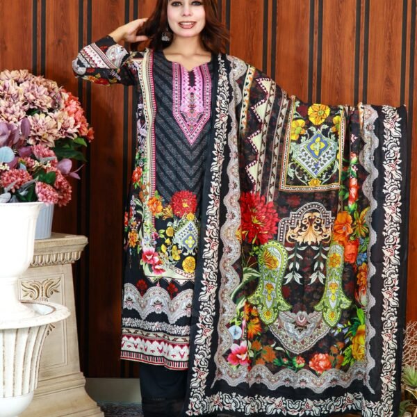 Pakistani Inspired Malhar Lawn Code 1001 Black