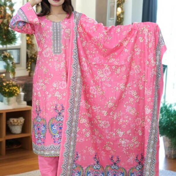 Pakistani Inspired Malhar Lawn Code 1008 Light Pink