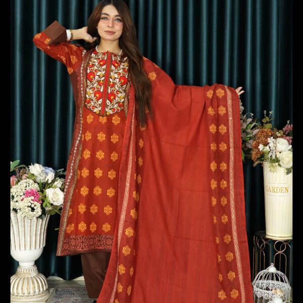 ANJAN COTTON 300 LIGHT ORANGE EMBODARY