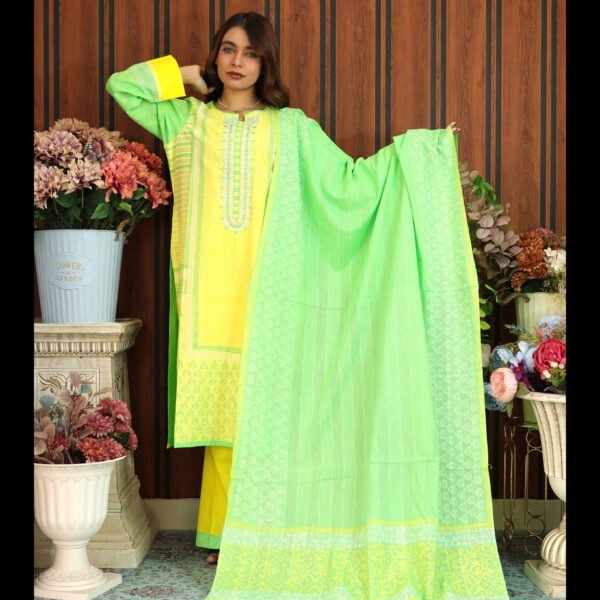 ANJAN COTTON 605 LEMON EMBODARY