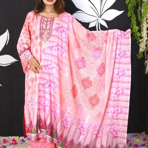 Indian Inspired Mannt Embroidery Lawn CODE 903 PINK