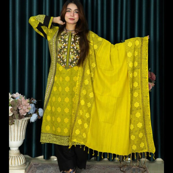 ANJAN COTTON 300 OILVE EMBODARY
