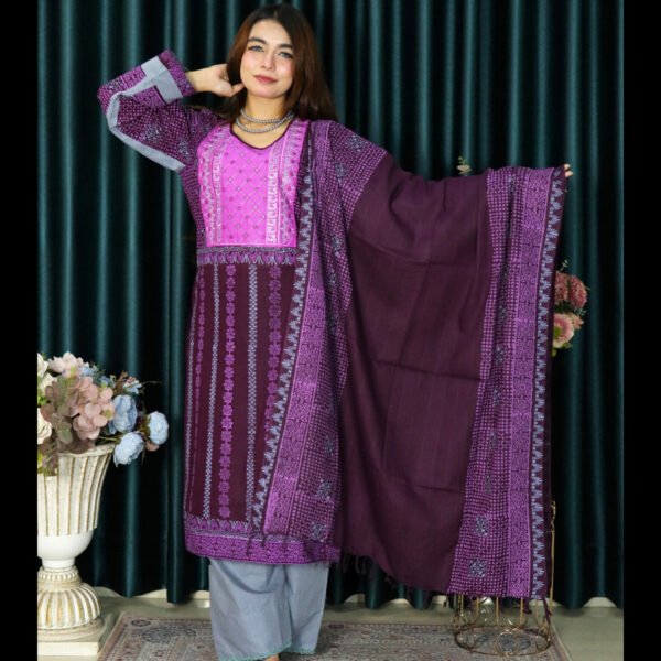 ANJAN COTTON 605 PURPLE EMBODARY